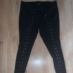 Torrid black lace front pants